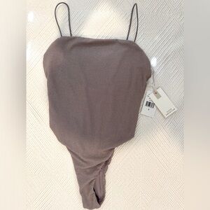 GOOD AMERICAN ONE-PIECES WOMENS SPARKLE RIB ’90S SUIT LILAC